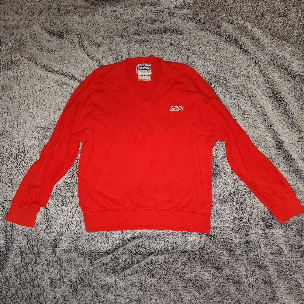 Vintage Gerry Cosby USA Sand Knit Football Rare NFL New York Giants Sweater, XL